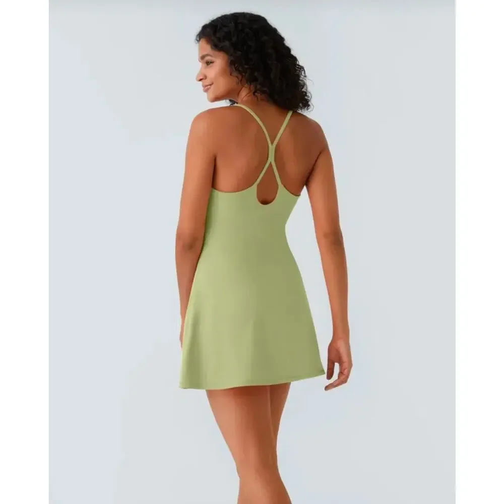 Halara Everyday 2-in-1 Activity Dress-Euphoria Sycamore Stripe